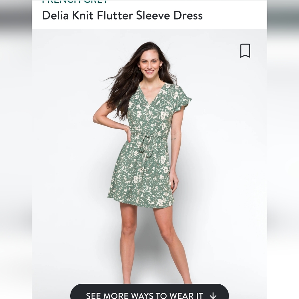 French Grey, S, Green dress